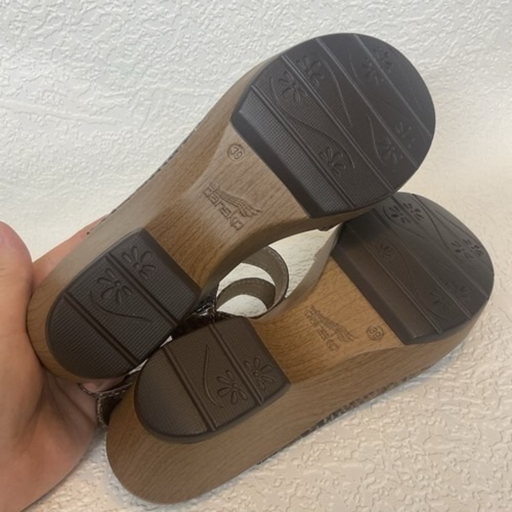 NWD Dansko Snakeskin Strappy Adjustable Platform Sandals Women 39/USA8.5-9 China - Picture 5 of 11